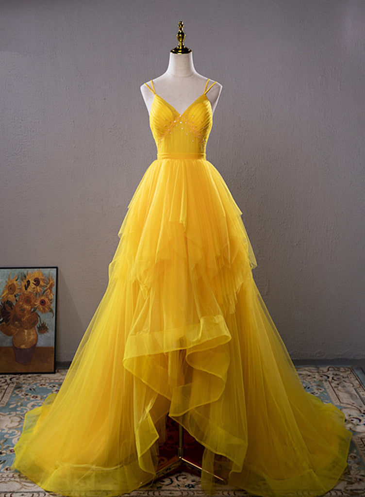 Yellow ball hot sale gown prom